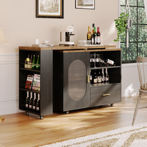 Gabinete de <span class=keywords><strong>Cocina</strong></span> Giratorio 360° Personalizado <span class=keywords><strong>con</strong></span> Cajón y Estantes, Isla de <span class=keywords><strong>Cocina</strong></span> Móvil <span class=keywords><strong>con</strong></span> <span class=keywords><strong>Ruedas</strong></span> para Comedor, Bar en Casa, <span class=keywords><strong>Cocina</strong></span> - Product Image 3