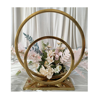 Centre de Table doré en métal pour mariage, décoration de Table, pièces centrales, support pour fleurs, doré