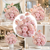 Rose artificielle réaliste en tissu de soie rose, faite à la main, moderne, pour centre de table de mariage, remise de diplôme, Noël, Nouvel An chinois