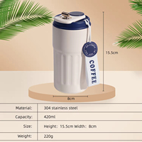 Mug à café intelligent en acier inoxydable à double paroi de 420 ml, personnalisable en gros, avec affichage LED de la température, cadeaux d'affaires, maintien thermique de 6 à 12 heures