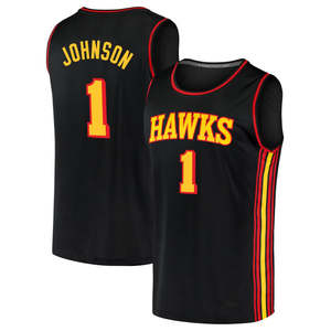 Herren 2024 Atlanta # 1 Jalen Johnson Basketball-Trikot Bestickt Übergröße Atmungsaktiv Schnelltrocknend Sommer-Sportshirt - Product Image 2