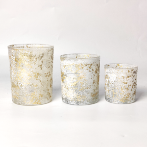 Decoración del hogar 6oz 8oz 10oz 12oz 14oz de lujo de Navidad <span class=keywords><strong>blanco</strong></span> <span class=keywords><strong>verde</strong></span> oro recto candelabros de vidrio linternas y tarros de velas taza - Product Image 1