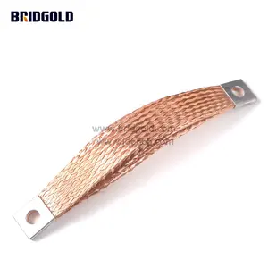 Copper Braided Flexible Jumpers Electrical Ground Strap Braided Ground Strap Factory Direct