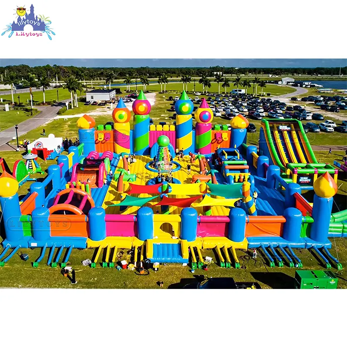 0.55mm pvc gonflable parc d'attractions, fête en plein air enfants parc d'attractions, aire de jeux intérieure gonflable