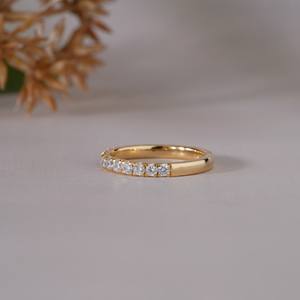 Elegante Anillo de Eternidad de Oro con Diamantes para Mujer, Anillo Delgado para Boda, Compromiso, Aniversario, Regalo de Joyería Fina de Lujo para Uso Diario - Product Image 6