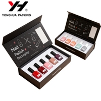 Boîte d'emballage haut de gamme vide pour flacon de gel, lot de 3 boîtes en papier pour vernis à ongles, recyclables, noires mates, magnétiques, pour cosmétiques et cadeaux