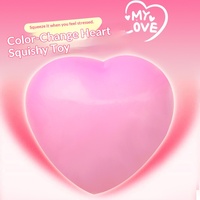 Jouet en caoutchouc souple en forme de cœur, changeant de couleur aux UV, anti-stress, pour enfants, logo personnalisé, vente en gros, OEM, ODM
