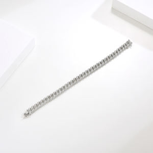 16.5mm 18mm Rétro Vintage Hip Hop Haute Poli Cubique 925 Argent Zircone Miami pour Hommes Femmes Cubain Lien Chaîne Bracelet - Product Image 4