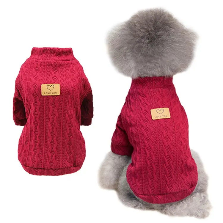 Pull en tricot pour chiens en coton doux et moelleux de créateur de luxe