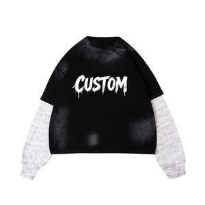 <span class=keywords><strong>T</strong></span>-<span class=keywords><strong>shirt</strong></span> da <span class=keywords><strong>uomo</strong></span> personalizzabile oversize in <span class=keywords><strong>cotone</strong></span> pesante a doppio strato a maniche lunghe, stile streetwear, con grafiche di design - Product Image 1
