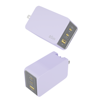 Charger Laptop Tipe C 65W Colokan UK US EU Pengisi Daya Super Cepat Multi-Port USB Gan Charger untuk MacBook Pro iPhone 15 Samsung