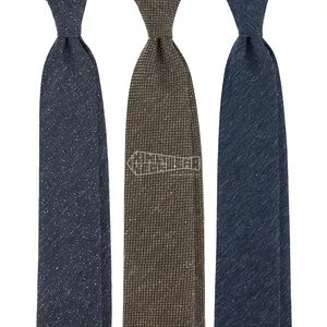 High End Silk Ties Luxury Necktie Tweed Fabric Wool Fine Neckties Mens Designer Custom Business Tie