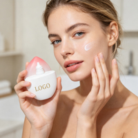 Botol Kosong Tekan Bentuk Oval Peach Mini Portabel 30ml 50ml dengan Logo dan Warna Custom dari Bahan PP/HDPE untuk Krim Tabir Surya dan Lotion