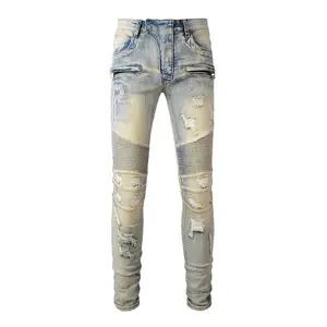 Calça jeans masculina skinny elástica, calça jeans skinny stretch com elástico para homens, dropshipping, 979