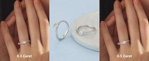 Bague de fiançailles classique en moissanite, taille brillant rond, sertie à griffes, or massif 18 carats, bijoux pour femme - Product Image 2