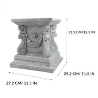 Base de statue de jardin en résine de 15 pouces de haut-Piédestal extérieur durable pour terrasses, pelouses et jardins | Support de plante polyvalent