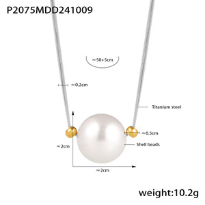 Оптовая Продажа с фабрики M1014, модное женское ожерелье из нержавеющей стали, Большая жемчужная подвеска в форме змеиной цепи, Вдохновляющие влюбленных - Product Image 5