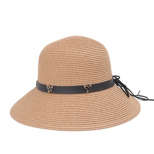 Sombrero de Paja Flexible de Ala Ancha con Cinta Negra y Mariposa, Protección Solar para la Playa, para Mujer 2024 - Product Image 2