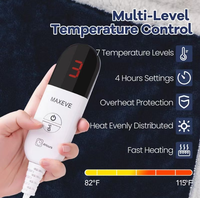 Couverture chauffante électrique portable avec chauffage intelligent à température constante en fibre de carbone lavable à l'eau