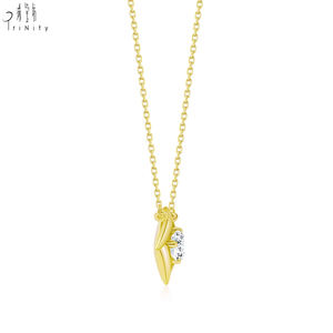 Latest Trendy Rhombus Shape Single Diamond Series 18K Solid Rose Gold Real Natural Diamond Pendant Chain <b>Necklace</b> Gift For Women - Product Image 5