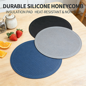 Food-grade <b>Silicone</b> BPA-Free Thickened Honeycomb Design Multi-Functional Tray Cup <b>Pad</b> Large Dishes Drying Mat for Home Kitchen - Product Image 5