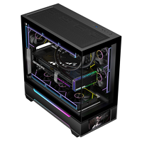 Boîtier d'ordinateur de jeu ATX Ruix HALO-X Pro avec écran LCD ARGB, vue complète en verre, compatible avec un système AIO de 360 mm
