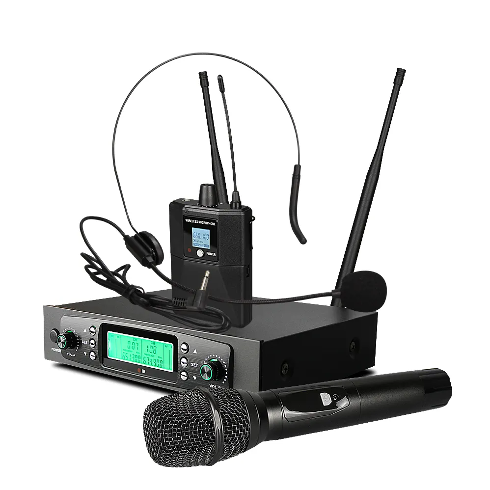 2024 longo alcance alta sensível lapela UHF rádio bidirecional microfone sem fio