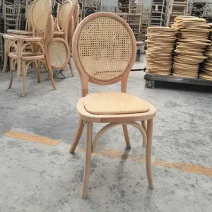 Nouveau modèle empilable bois dossier rond louis xvi chaise de salle à manger