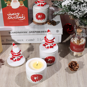 AIKUN Merry Christmas <b>Ornaments</b> Decorations Ceramic Jar Soy Wax Candle With Lid Navidad New Year Gift Santa Claus Candle/Candels - Product Image 3