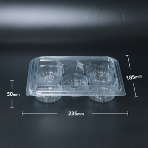 Cá nhân mini gấp rõ ràng Nắp Bento bánh và <span class=keywords><strong>cupcake</strong></span> Hộp 5 lỗ trong suốt - Product Image 1