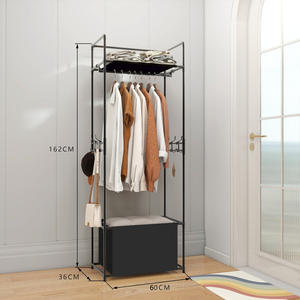 モダンな多機能ファブリックコートラック多層靴 & 衣類収納用エントリーウェイ & ベッドルーム家庭用家具 - Product Image 6