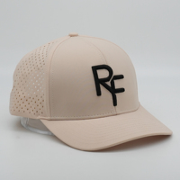 6-delige op maat gemaakte baseballcap met logo, gemaakt van waterdicht en ademend materiaal, sportieve golfcap met lasergesneden gaten