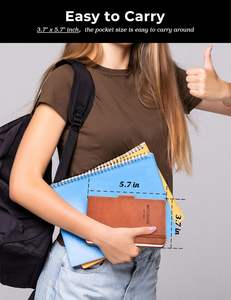 ปกแข็งแบบพกพาขนาดเล็กทำจาก PU โลโก้ที่กำหนดเองพร้อมที่ใส่ปากกาสายรัดยืดหยุ่นไดอารีบันทึกการประชุมอุปกรณ์ทางธุรกิจ - Product Image 5