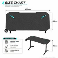 Escritorio Gamer Aor Esports 2026 Moderno de Alta Calidad, Personalizado, de Fibra de Carbono Negra con Luz LED, Mesa para Juegos de PC