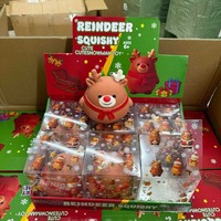 Jouet Squishy Renne de Noël Adorable, Jouet Anti-Stress Renne au Nez Rouge à Presser, Jouet Anti-Stress pour Décoration et Cadeaux de Noël