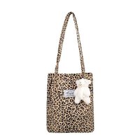 Sac fourre-tout en toile minimaliste style coréen pour femme, idéal pour l'été et les trajets quotidiens, avec motif d'ours frais et mignon, sac à bandoulière antivol
