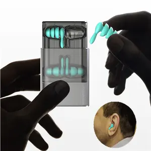 Proteção de silicone para os ouvidos 2 pares, tampões de ouvidos anti-ruído para isolamento do som e à prova d' água