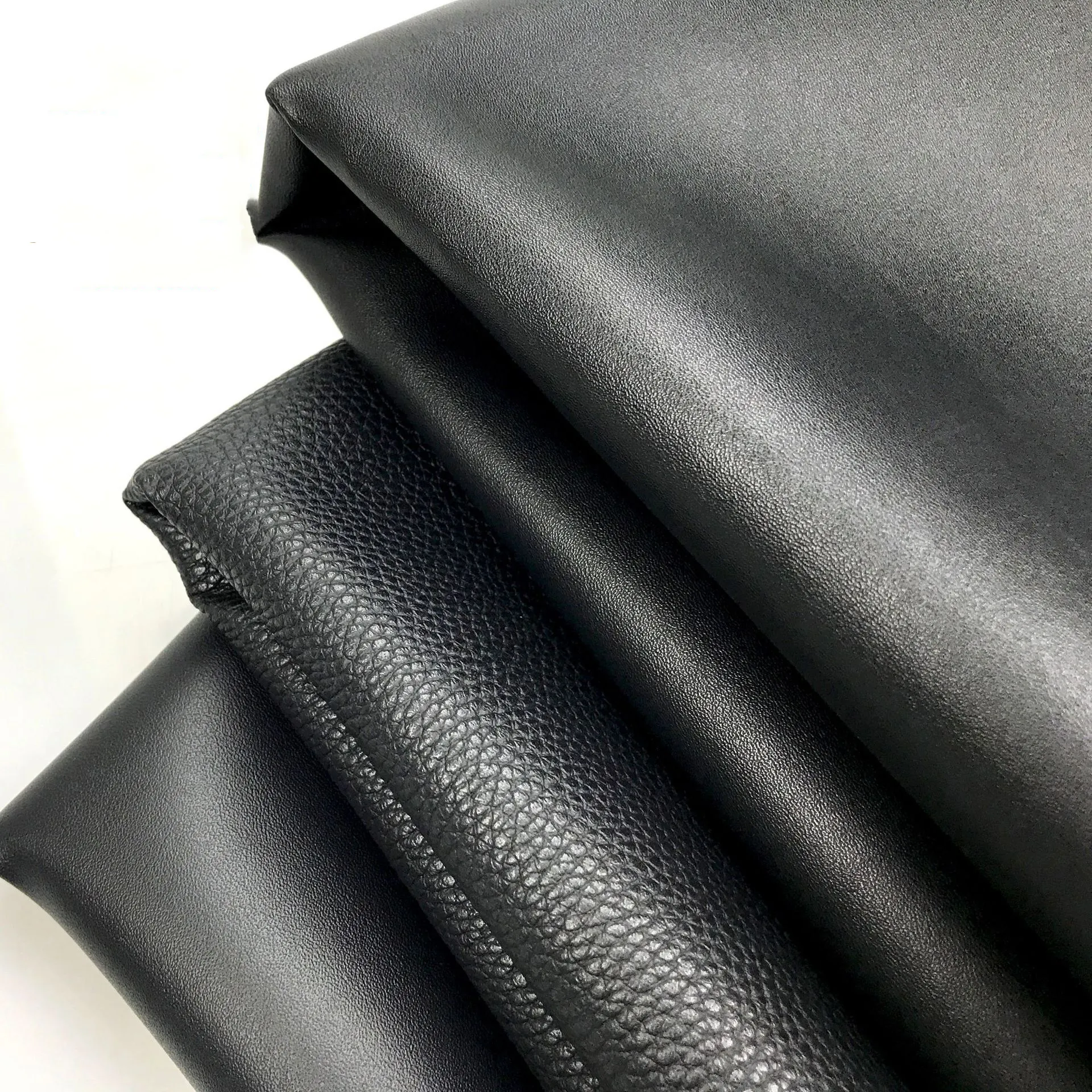 Wholesale Synthetic artificial leather embossed cuero nappa saffiano leather for car seats BAG black pu pvc faux Rexine leather