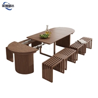 Table à manger extensible et pliable en bois massif de style nordique Jinruishengda, 13 mètres, extensible à volonté