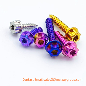 Perno de Rueda de Aleación de Titanio MALAXY, Marca BRT, Cabeza de 12 Puntas, M7x32, Brida, para Llanta Dividida, Acabado Pulido, Color Personalizado - Product Image 2
