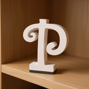 Lettera decorativa in legno Ilan P 14,5 cm, decorazione da parete - Product Image 3