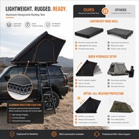 Tenda Atap Segitiga Aluminium Honeycomb Buka Cepat 10 Detik Hidrolik, Diperpanjang 3000mm, Tahan Air UPF50+, OEM Kustom, Empat Musim