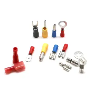 RNB 22-8 tembaga dilapis tidak terisolasi kawat cincin Crimp kabel konektor Terminal bulat, pra-isolasi RV5.5-6 Cincin Terminal Lugs