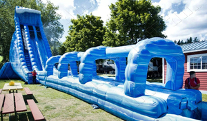100ft Dual Lane <span class=keywords><strong>Tidal</strong></span> Wave Blue Crush Thương Mại Inflatable Nước Slides Dành Cho Người Lớn Inflatable Slide Với Pool - Product Image 4