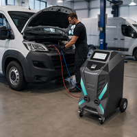 Máquina de Recuperación, Reciclaje y Recarga de Refrigerante para Aire Acondicionado Automotriz con Bomba de Vacío y Detección de Fugas para R134a R1234yf
