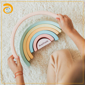 Juguetes Montessori educativos de madera para niños, <span class=keywords><strong>arco</strong></span>íris, superventas - Product Image 3