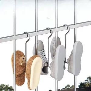 Séchoir à chaussures en acier inoxydable en forme de U, robuste et extra épais, avec crochets de drainage, empilable, moderne, pour balcon - Product Image 2