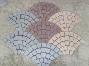 Pavés en granit gris G603 et G654 en forme de maille pour allée, pavés en granit pour l'extérieur, motif en forme d'éventail - Product Image 4