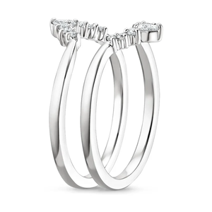 Bague en Moissanite Courbée Raffinée Plaqué Argent, Bijou Classique Tendance pour Femme, Collection Mariage et Anniversaire - Product Image 1