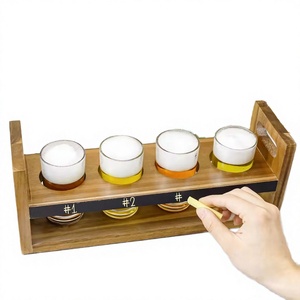Support à Verres à Vin en Bois Rustique Style Ferme Orion Handicraft, Planche de Dégustation de Bière, Tableau Noir Écologique Portable Rectangulaire - Product Image 4